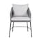 Armen Living Calica Outdoor Patio Dining Chair in Black Metal and Gray Rope 840254332294 - alternate 2